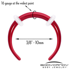 Stainless Steel Crescent Pincher Septum Ring - 14G and 16G