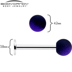 16G 3/8 Ombre Purple Black Soft Finish Labret Monroe Tragus