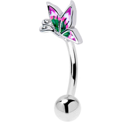 16G 5/16 Profile Butterfly Curved Eyebrow Ring