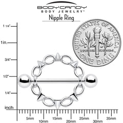 14G 9/16 Links And Spikes Nipple Shield Set