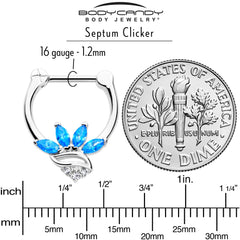 16G 5/16 Blue CZ Gem Swirl Fan Cartilage Clicker