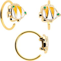 20G 5/16 Gold Tone Tropical Fish Nose Hoop Set of 3