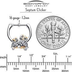 16G 5/16 Clear Gem Evening Owls Cartilage Clicker