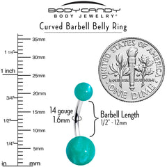 Opaque Teal Green Ends Belly Ring