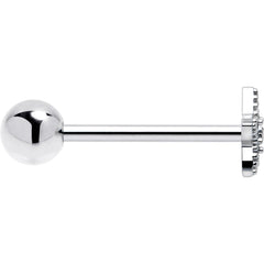 Clear Gem Star Texture Barbell Tongue Ring