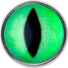 Kitty Green Eye UV Reactive Barbell Tongue Ring