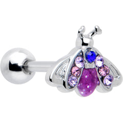 16G 1/4 Pink Blue Gem Beautiful Insect Cartilage Tragus Earring