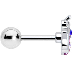 16G 1/4 Pink Blue Gem Beautiful Insect Cartilage Tragus Earring