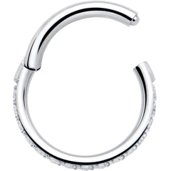 16G Clear Cubic Zirconia Forward Facing Hinged Segment Ring