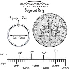 16G Clear Cubic Zirconia Forward Facing Hinged Segment Ring