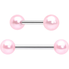 Purple Clear CZ Gem Butterfly Pink Barbell Tongue Ring Set of 4