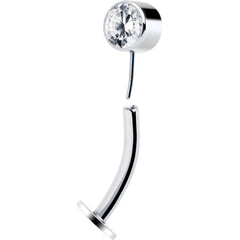Bezel Gem Titanium Threadless Floating Belly Ring