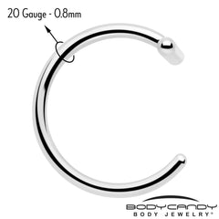 20G Bar Implant Grade Titanium Open Hoop Earrings