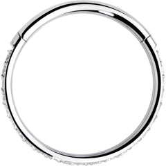 18G 3/8 Clear CZ Gem Titanium Forward Facing Hinged Segment Ring