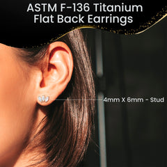 Titanium Flat Back Earring Trio Gem- 18G Threadless Reversible Heart