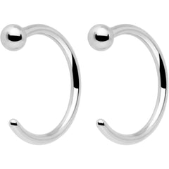 20G Ball End Implant Grade Titanium Open Hoop Earrings