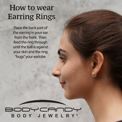 20G Ball End Implant Grade Titanium Open Hoop Earrings