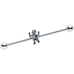14G Two Tone Halloween Mummy Industrial Barbell 38mm