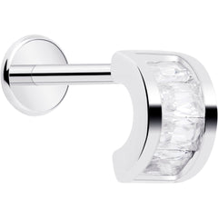 18G 5/16 CZ Gem Horseshoe Threadless Push In Labret Monroe Tragus