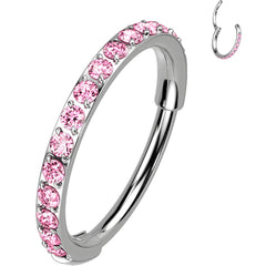 18G Micro Gem Titanium Hinged Nose Hoop