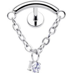 18G 5/16 CZ Gem Titanium Threadless Dangle Hidden Helix Earring