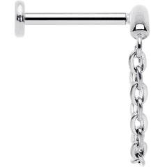 18G 5/16 Titanium Threadless Chain Dangle Hidden Helix Earring