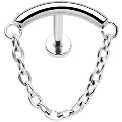 18G 5/16 Titanium Threadless Chain Dangle Hidden Helix Earring