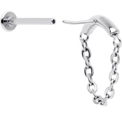 18G 5/16 Titanium Threadless Chain Dangle Hidden Helix Earring