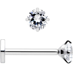 18G 5/16 CZ Implant Grade Titanium Reversible Threadless Flatback