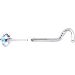 20G 3mm CZ Prong Set Push-In Threadless Nose Screw Nose Ring