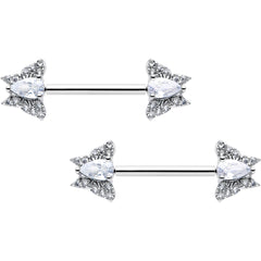 14G 9/16 Style Butterfly Threadless Nipple Ring Set