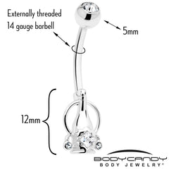 Clear Gem Champagne Dreams Dangle Belly Ring