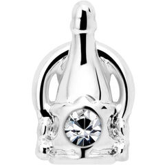 20G 7mm Clear Gem Champagne Dreams L Shape Nose Ring