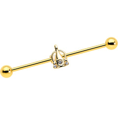 14G Clear Gem Champagne Dreams Industrial Barbell 38mm