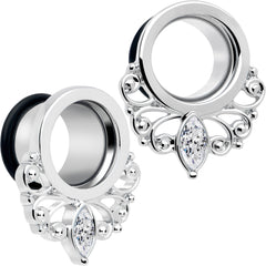 Clear Gem Drop Filigree Single Flare Tunnel Plug Set 6mm to 16mm