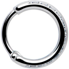Single Row Micro Gem Implant Grade Titanium Hinged Double Hoop Nose Ring