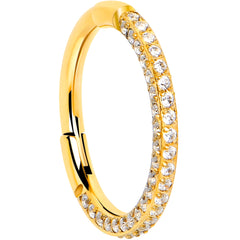 18G Implant Grade Titanium Triple Sided Micro Gem Hinged Nose Hoop