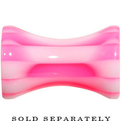 6G Pink and White Checkerboard Acrylic Saddle Plug