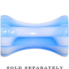 6G Blue and White Checkerboard Acrylic Saddle Plug