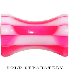 6G Fuchsia Pink and White Checkerboard Acrylic Saddle Plug