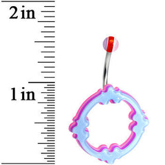 Light Blue Pink Acrylic Multi-Layered Celtic Belly Ring