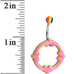Light Pink Orange Purple Acrylic Multi-Layered Celtic Belly Ring