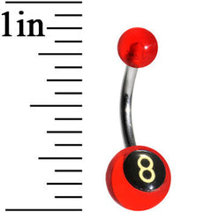Red Acrylic Behind the 8 Ball Belly Ring