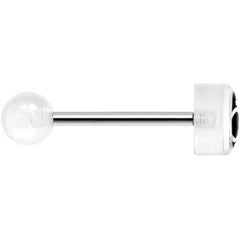 14G 5/8 Clear Intertwined Male Female Symbol Tongue Ring