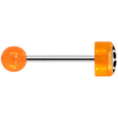 14G 5/8 Orange Acrylic Behind the 8 Ball Tongue Ring