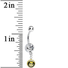 Clear Gem Yellow and Cool Angel Smiley Face Charm Dangle Belly Ring