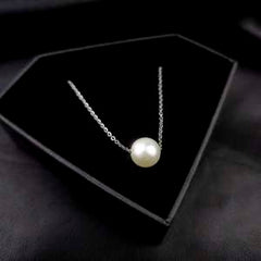 Stainless Steel Chain Necklace Minimalist Pearl Pendant Necklace