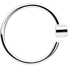 14k Solid White Gold Bendable Nose Hoop 22G 5/16 with Bezel CZ