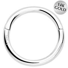 14k Solid White Gold Hinged Segment Ring Elegance 18G 5/16