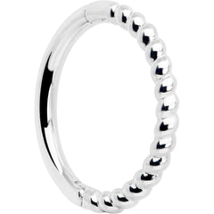 14k Solid White Gold Hinged Segment Ring Forward Facing Twisted 18G 5/16